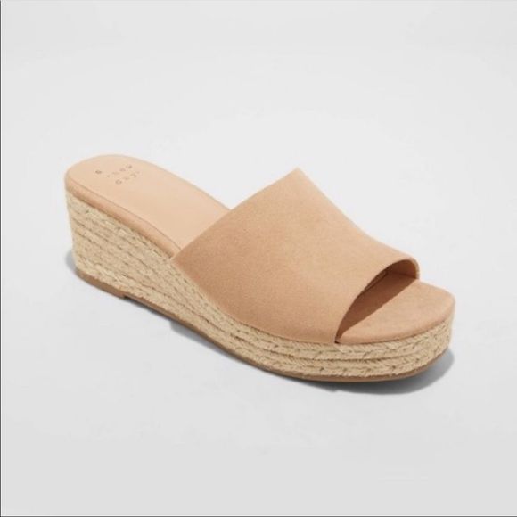 Women's Mavis Espadrille Mule Wedges - A New Day - Picture 1 of 8